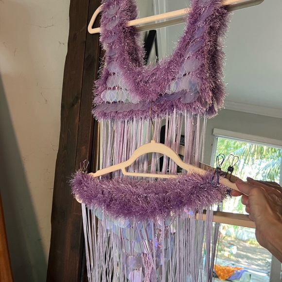 Purple Sequin Top and bottom Go go dance outfit Small like new!! - Picture 3 of 12